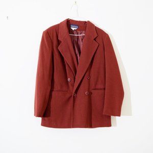 HERMAN GEIST Vintage Red Wool & Cashmere Pea Coat | Size 8